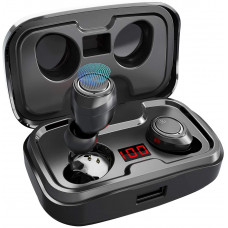 Antimi - Auriculares inalámbricos con Bluetooth 5.0 (140 Horas de reproducción, Pantalla Digital, IPX7, Resistente al Agua, para iPhone, Huawei, Samsung (Negro) Antimi - Auriculares inalámbricos con Bluetooth 5.0 (140 Horas de reproducción, Pantalla Digital, IPX7, Resistente al Agua, para iPhone, Huawei, Samsung (Negro)