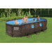 Bestway Piscina Desmontable Tubular Power Steel Oval Diseño Ratán 549x274x122 cm con Depuradora Cartucho 5.678 L/H con Cobertor y Escalera Bestway Piscina Desmontable Tubular Power Steel Oval Diseño Ratán 549x274x122 cm con Depuradora Cartucho 5.678 L/H con Cobertor y Escalera