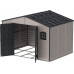 Cobertizo de jardín plástico con Kit de Base de Metal