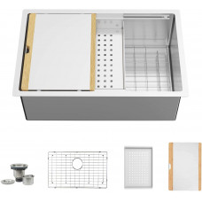 Torva - Fregadero de cocina de acero inoxidable de calibre 16 para fregadero de cocina de 22,86 cm de profundidad Torva - Fregadero de cocina de acero inoxidable de calibre 16 para fregadero de cocina de 22,86 cm de profundidad
