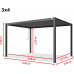 Pergola 3x4 m Postes de Aluminio con Techo de Lamas de Acero 