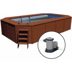 Piscina Madera Panelada K2O 3,25x2,7x120 cm Depuradora de Cartucho 