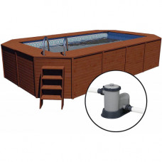 Piscina Madera Panelada K2O 455x205x124 cm Depuradora de Cartucho