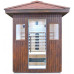 Sauna de infrarrojos 153 x 110 cm con techo adecuado para instalación en exteriores cromoterapia 
