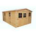 TIMBELA Cobertizo de Madera para jardín - 324x516cm/15m2 Cobertizo de Madera Natural - Taller de Jardín - Bicicleta, Almacenamiento de Herramientas M337