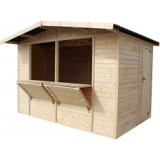 TIMBELA M150 Quiosco de Madera con Suelo - cobertizo de Pino/Abeto, construcción de Paneles - A232 x 336 x 263 cm / 6 m2 TIMBELA M150 Quiosco de Madera con Suelo - cobertizo de Pino/Abeto, construcción de Paneles - A232 x 336 x 263 cm / 6 m2