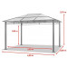  TOOLPORT Cenador de jardín 3x4 m Impermeable ALU Deluxe con 4 Partes Laterales Carpa Party en Techo de Bronce translúcido PC 